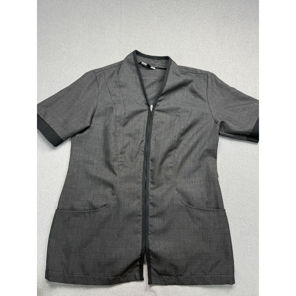 Lot of 3 Cintas Women's Small Gray Zip Front Scrub Jackets Medical Uniform Tops - Picture 2 of 7